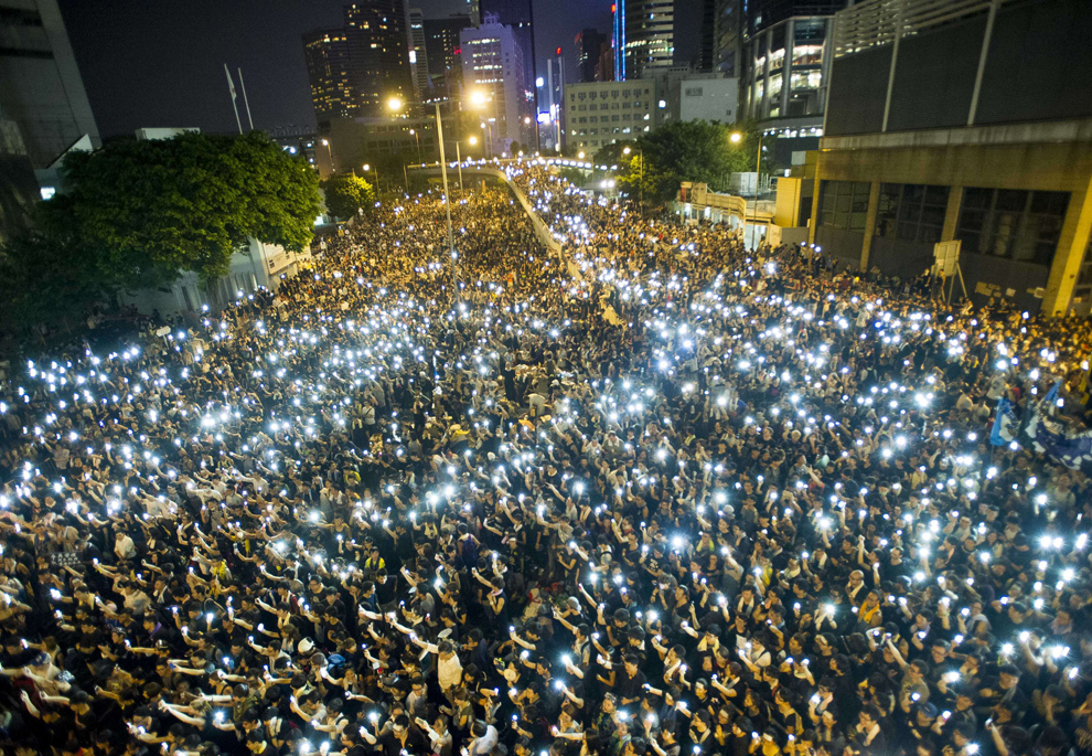 Manifestantes Hong Kong se recusam a sair.Foto:Xaume Olleros / AFP / Getty Images.