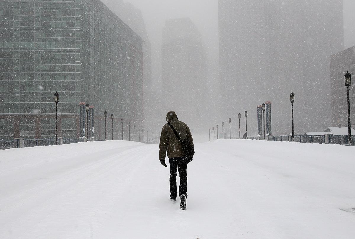 Tempestade de neve. Foto: (Suzanne Kreiter / The Boston Globe)