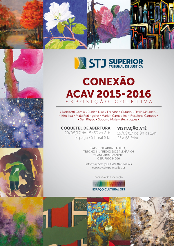 Convite - Exposi��o Conex�o ACAV 2015-2016.Local:2� andar do Edif�cio Plen�rios do Superior Tribunal de Justi�a, no SAFS, Quadra 6, Lote 1, Trecho III, Bras�lia-DF.